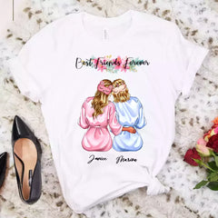 Best Friends Forever Shirts - 2 Sisters Name Tee Customized Best Friends Gifts