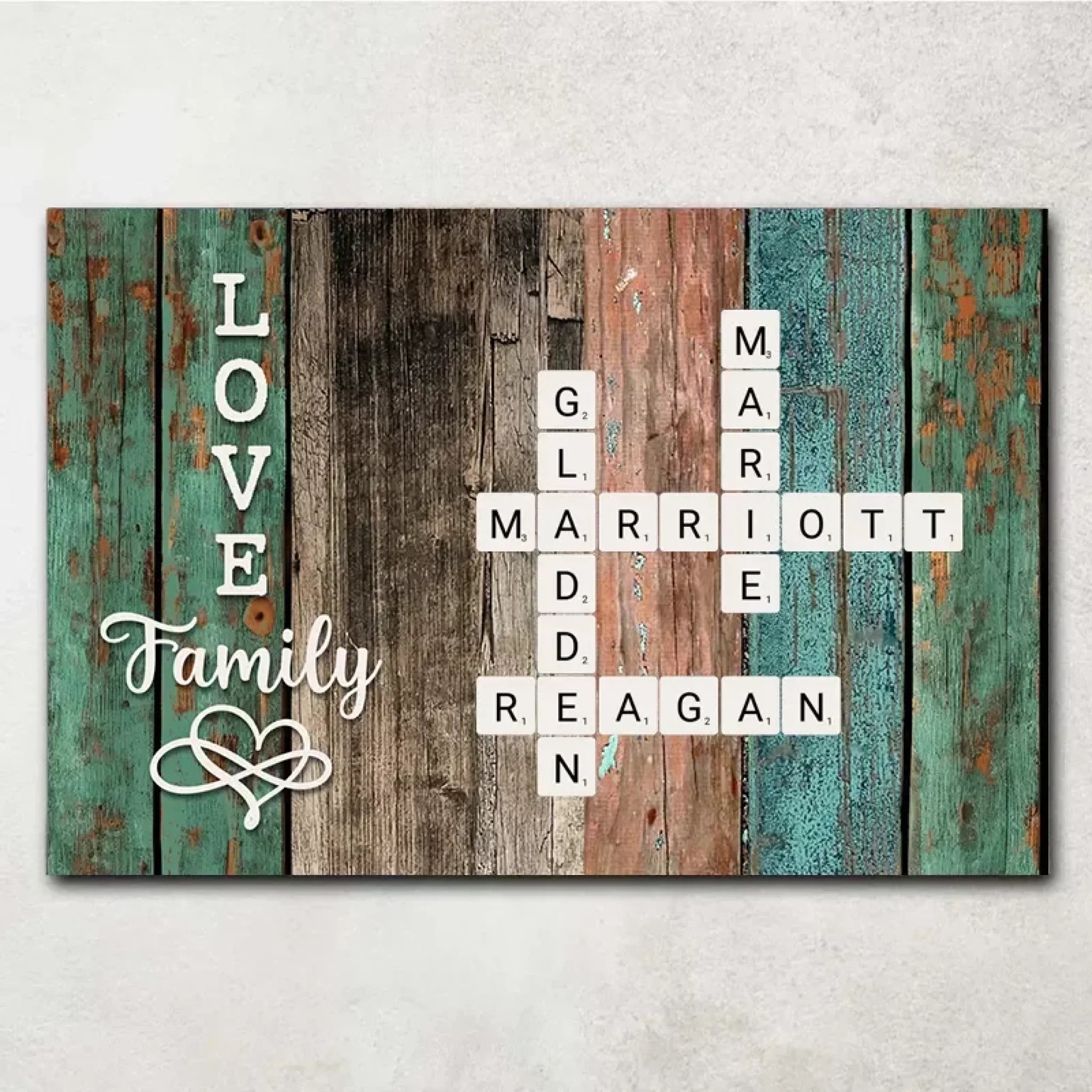 Family Member Crossword Name Art Custom Canvas Paintings & Posters