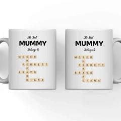 The Best Mom Belongs to Kids Crossword Mug Customized White 11oz