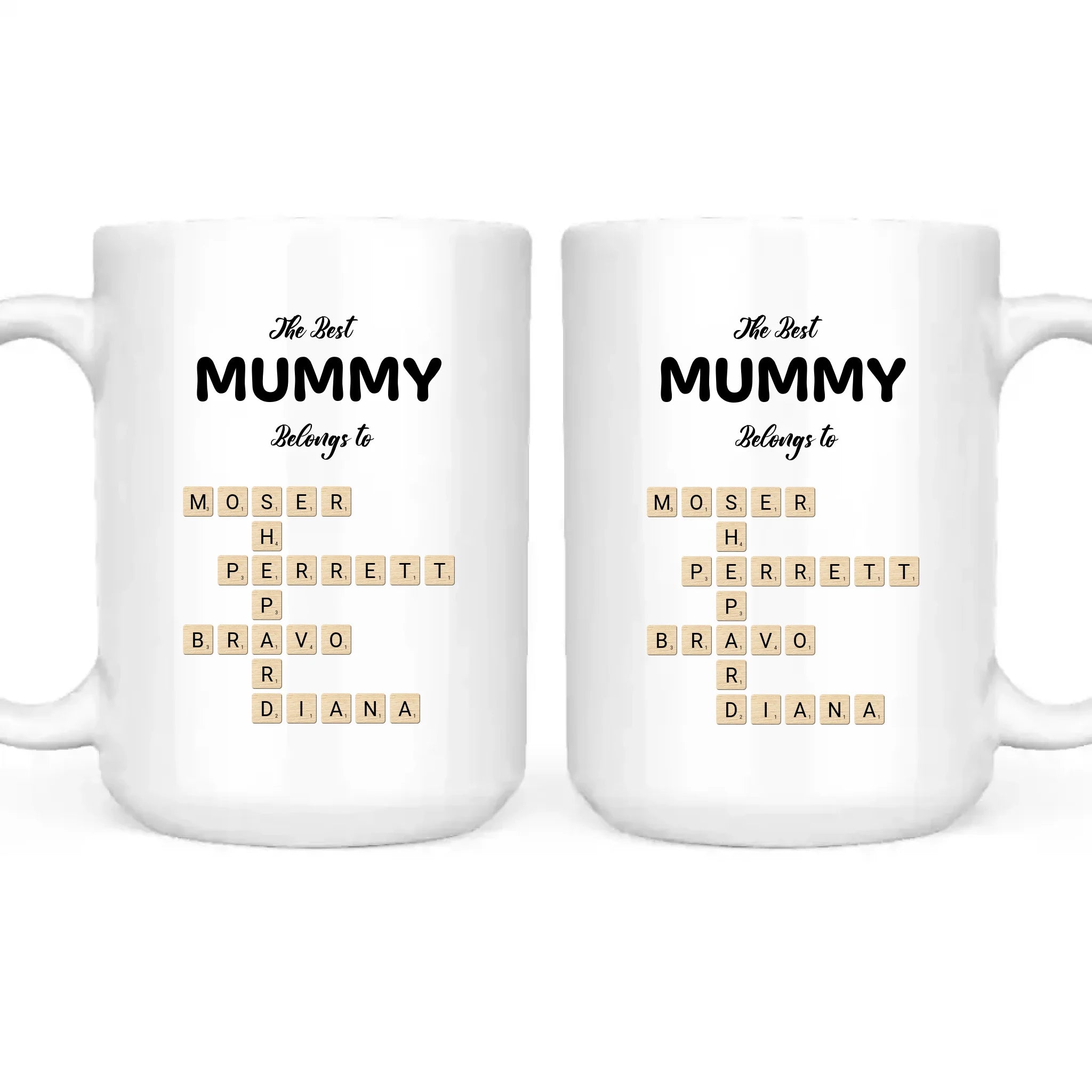 The Best Mom Belongs to Kids Crossword Mug Customized White 15oz