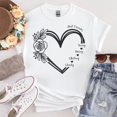 BFF Matching Shirts - Personalized Best Friend Shirts With Names for 2, 3, 4, 5 Friends