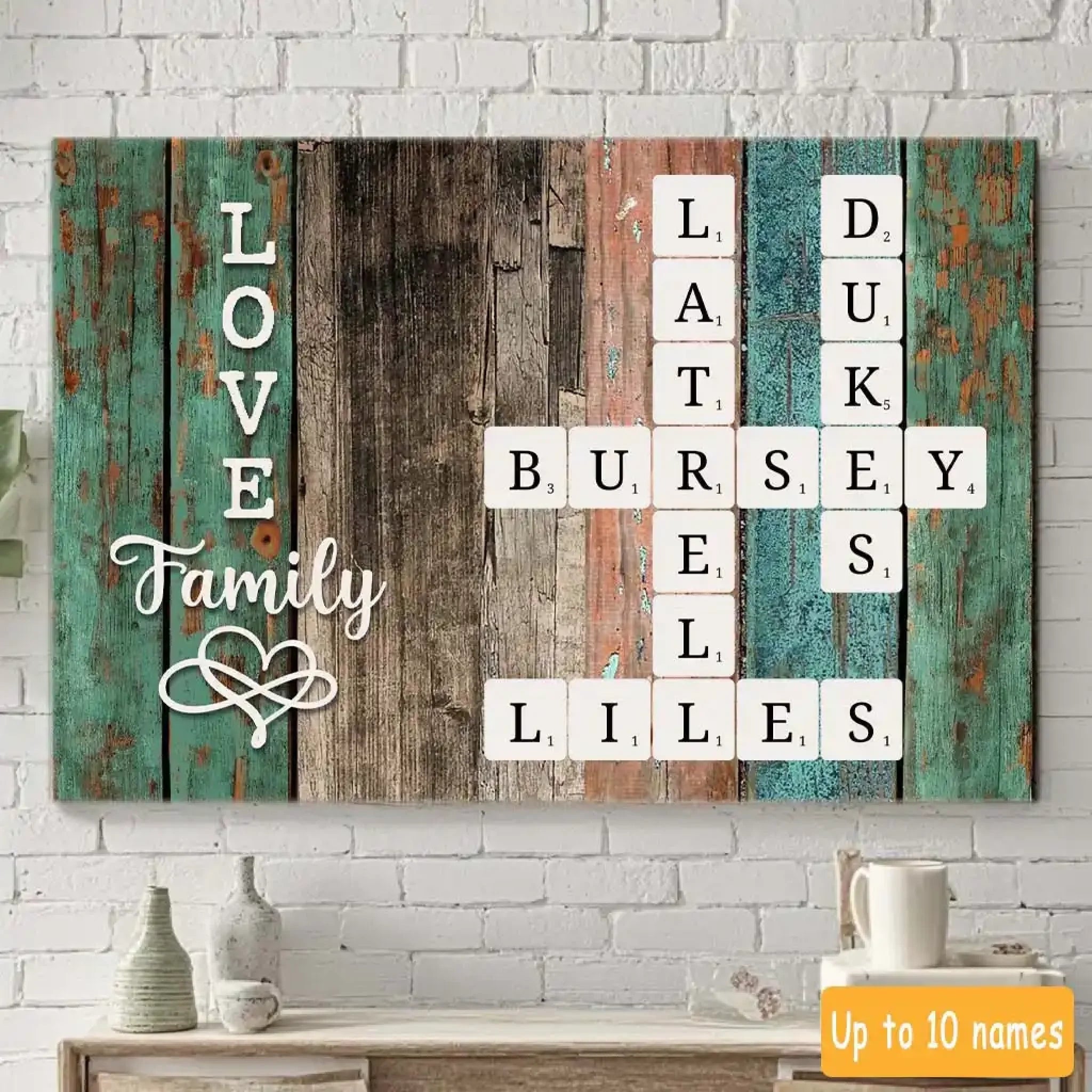 Personalized Family Crossword - love Family Family Member Name Art Custom Canvas Paintings & Posters (2)