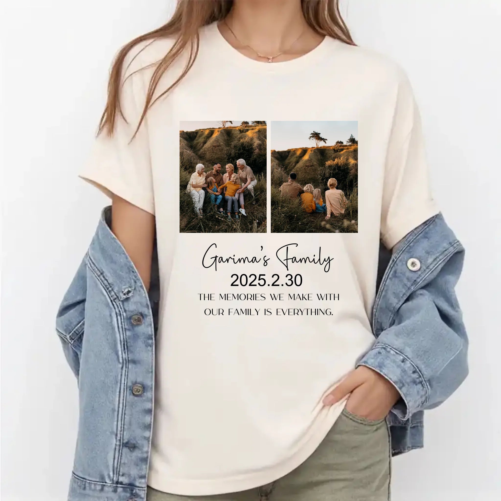 Custom T-shirt With Picture - Photo Collage Personalized white shirts  