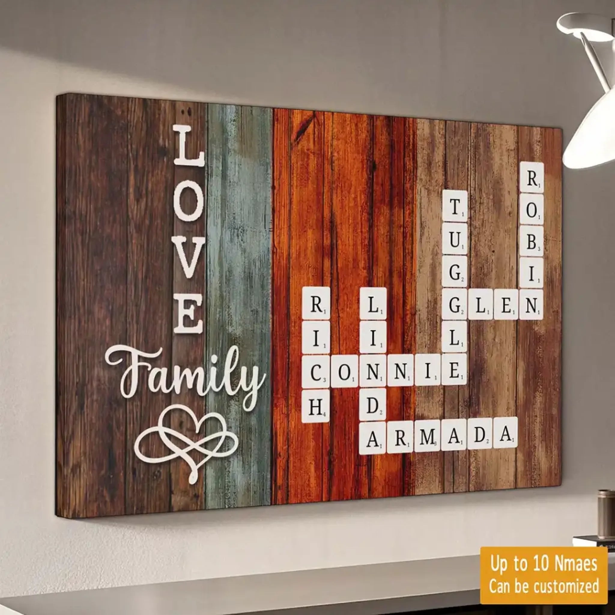 Personalized Family Crossword - love Family Family Member Name Art Custom Canvas Paintings & Posters (3)