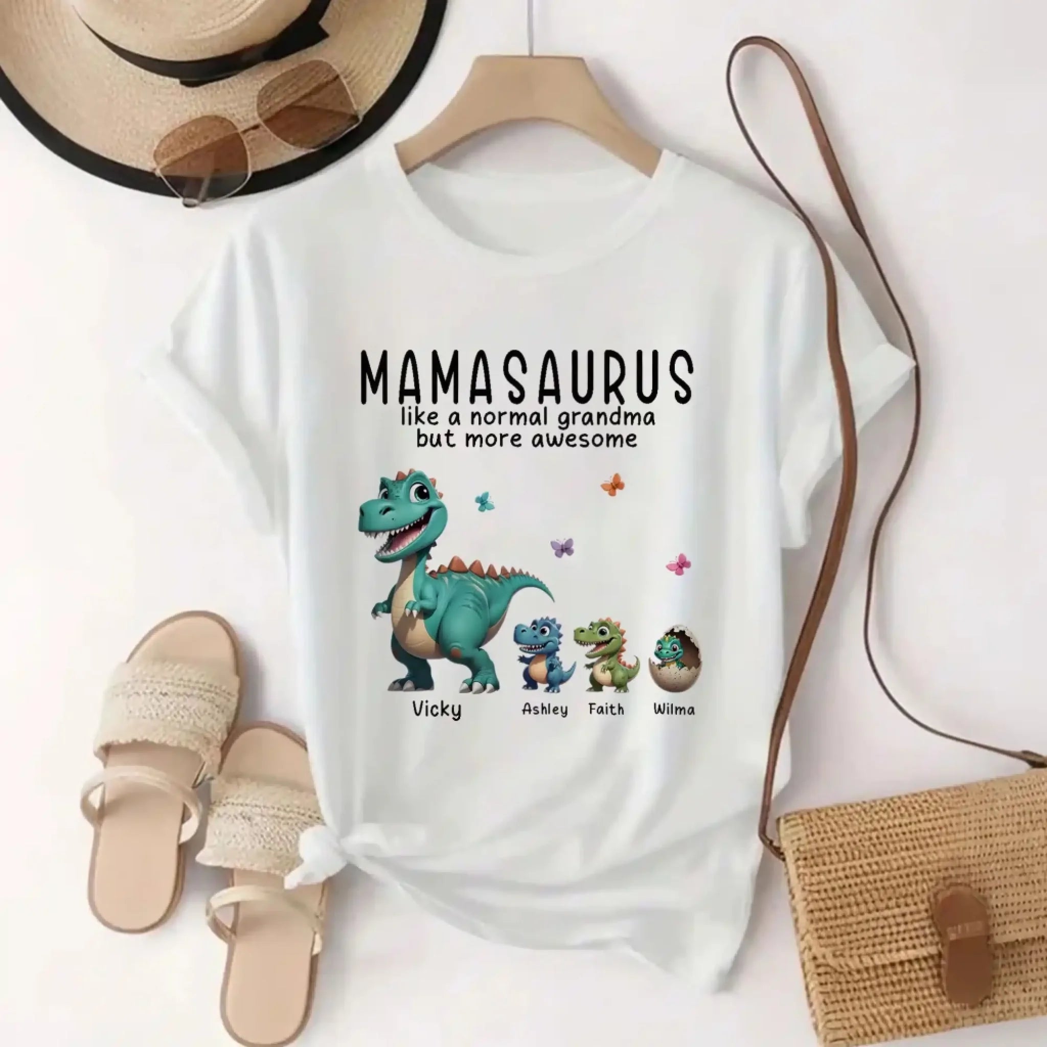 Mamasaurus Like A Normal Grandma Only More Awesome Personalized Tee (2)