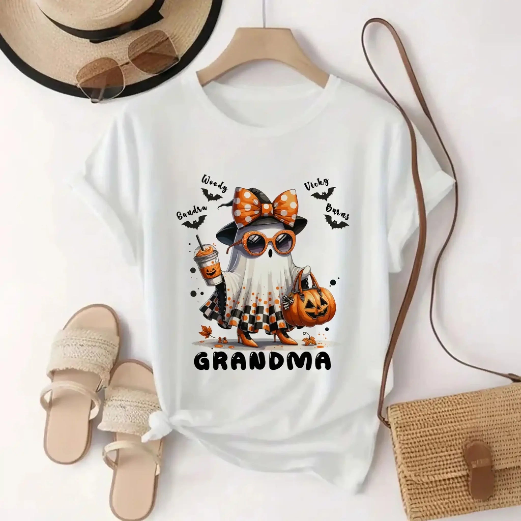 Grandma Halloween T-shirts - Cute Funny Ghost Halloween Shirt For Women (1)