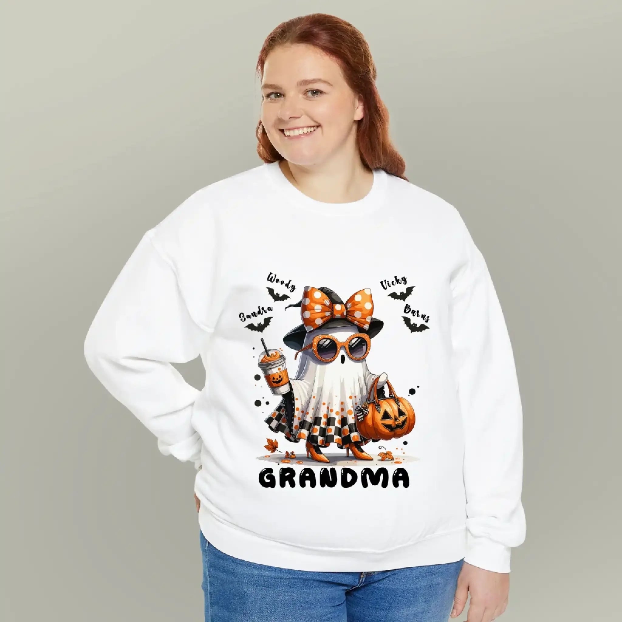 Grandma Halloween Sweatshirts - Cute Funny Ghost Halloween Sweatshirt For Women (2)