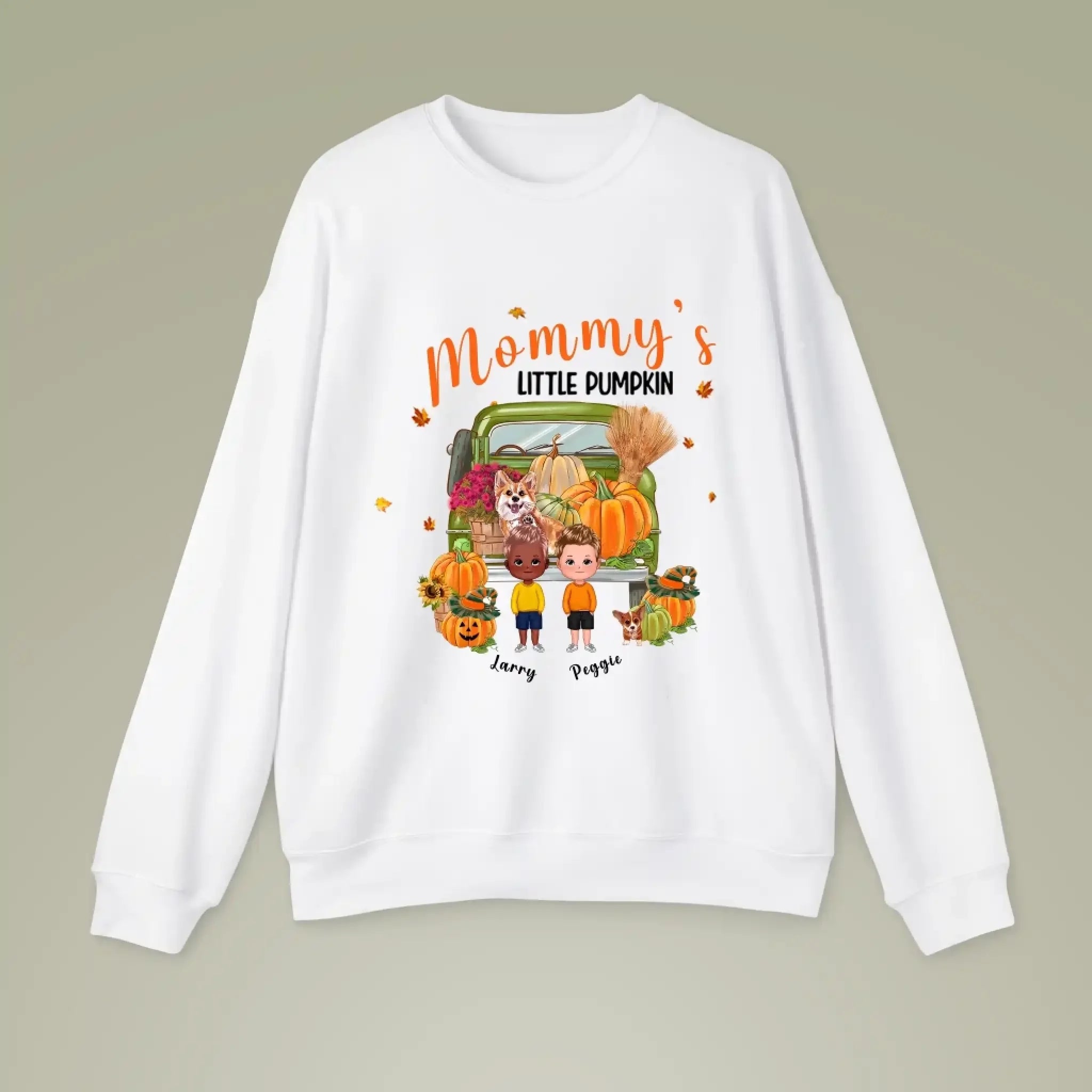 Fall Mom’s Pumpkin Patch Personalized Sweatshirt white (2)