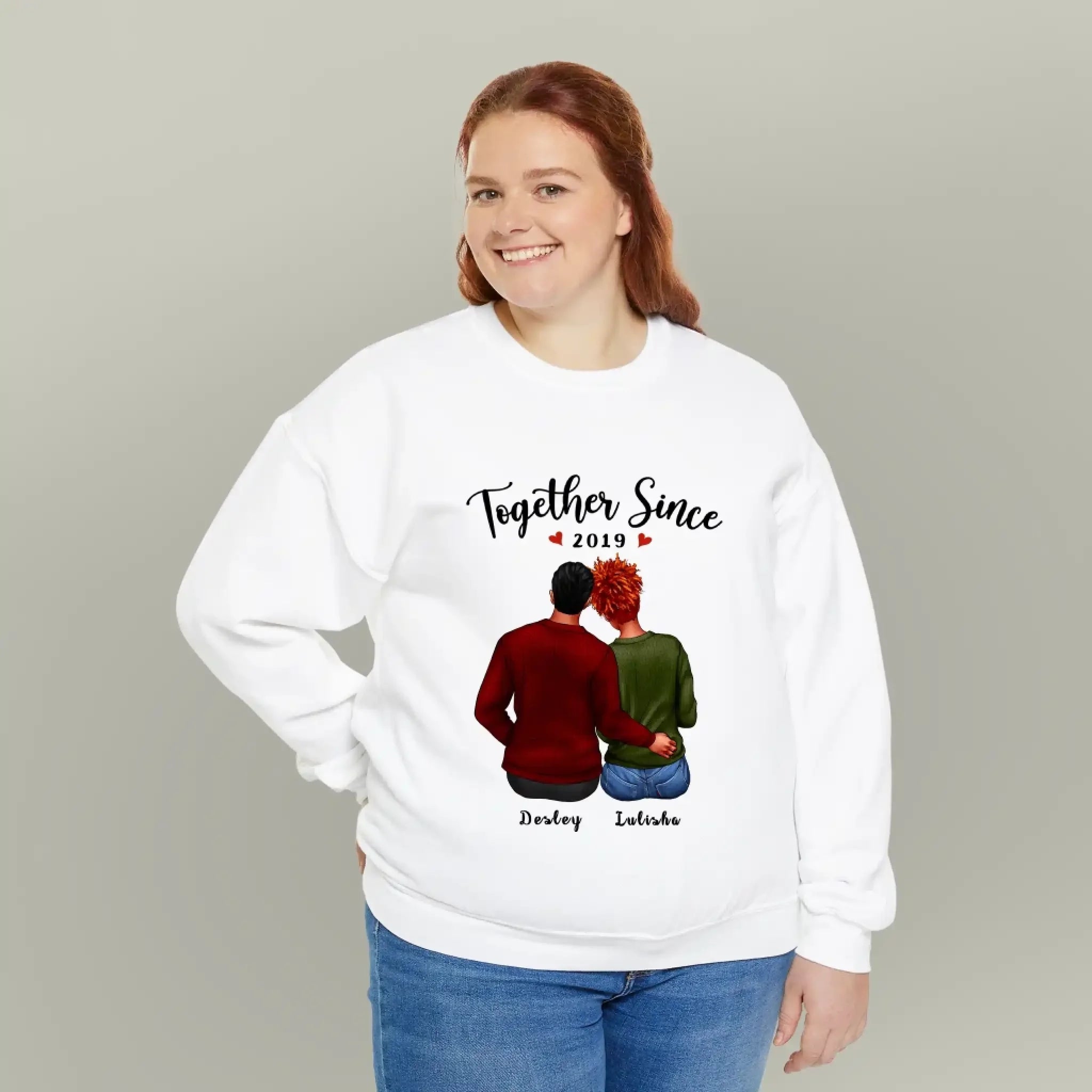 Together Since Personalized Couples Sweatshirt with Name