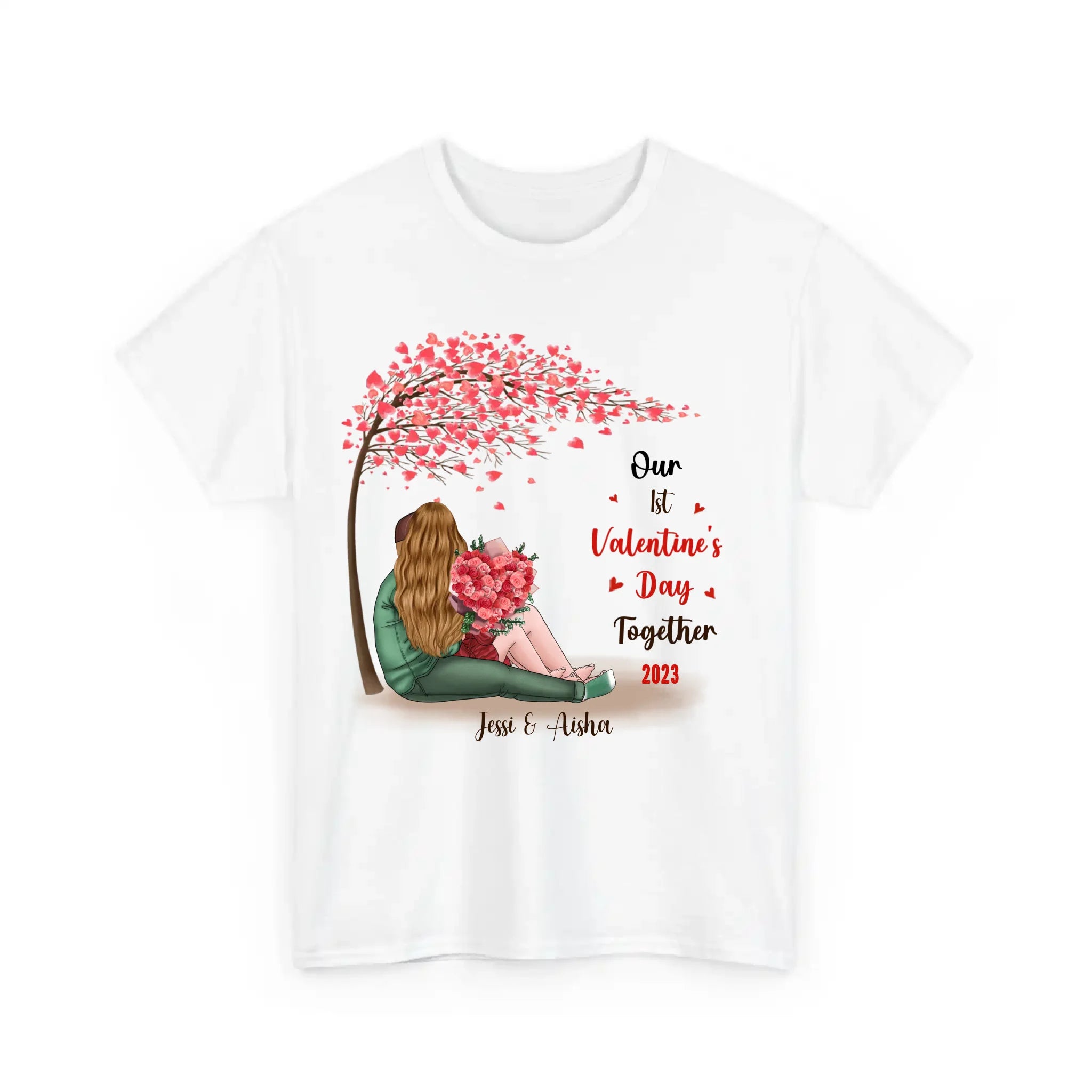 personalised valentines t shirts
 - Our First Valentine's Day T Shirt for Her and Him Gift White