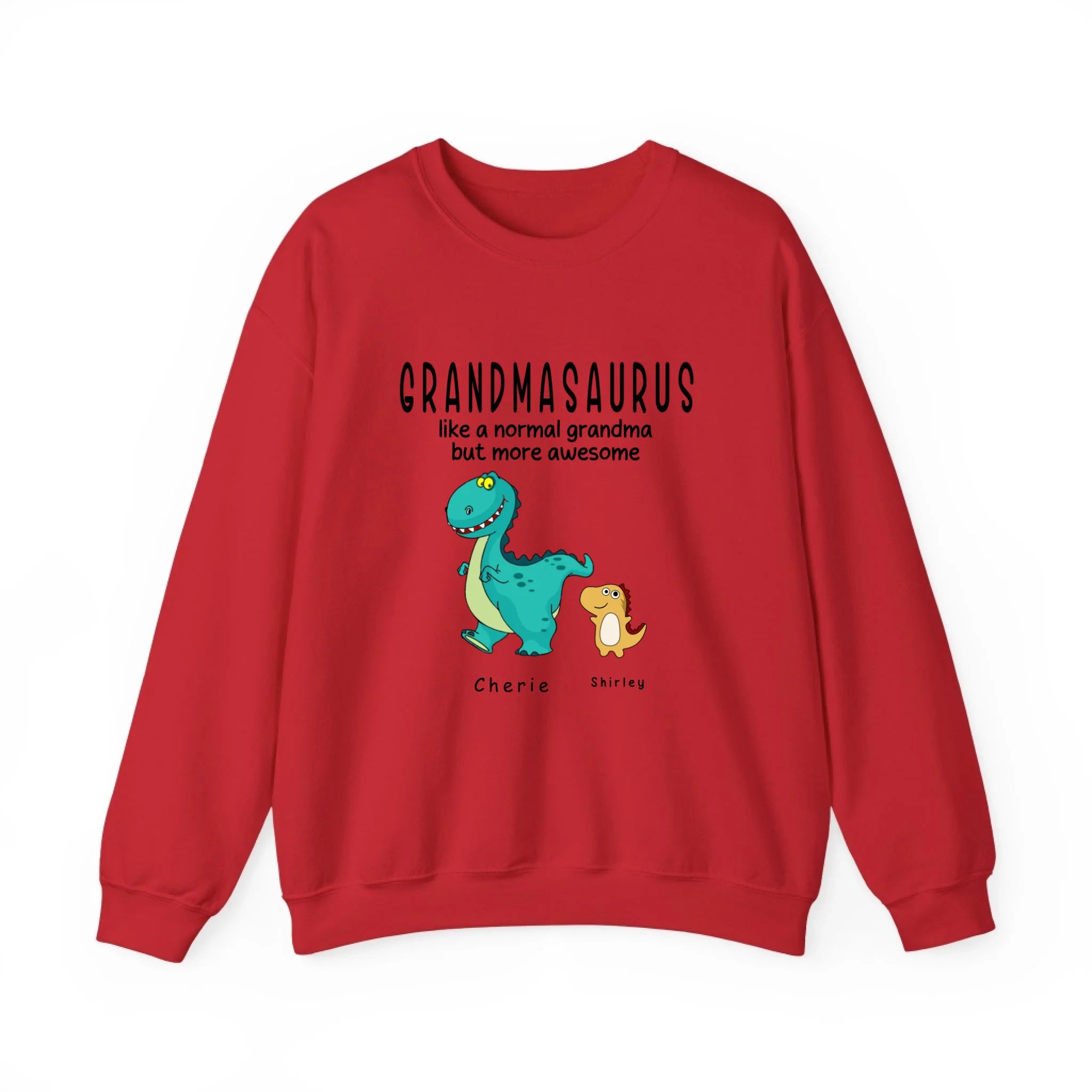 Grandmasaurus sweatshirt - Like A Normal Grandma Only More Awesome Grandma and Kids Personalized sweatshirt Red