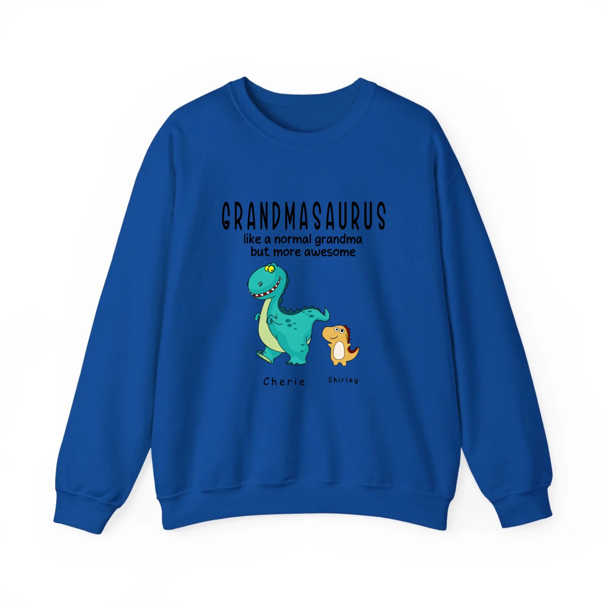 Grandmasaurus sweatshirt - Like A Normal Grandma Only More Awesome Grandma and Kids Personalized sweatshirt Royal