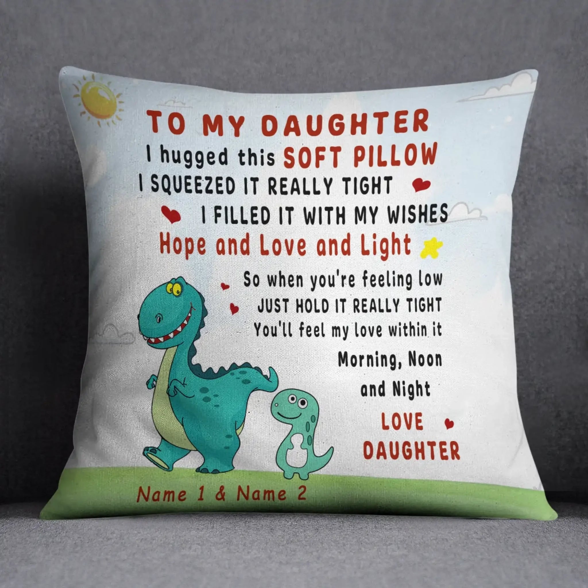 Personalized Dinosaur Pillow - Cute Dinosaur Pillow To Mom and Kids Mother's Day Gift (2)