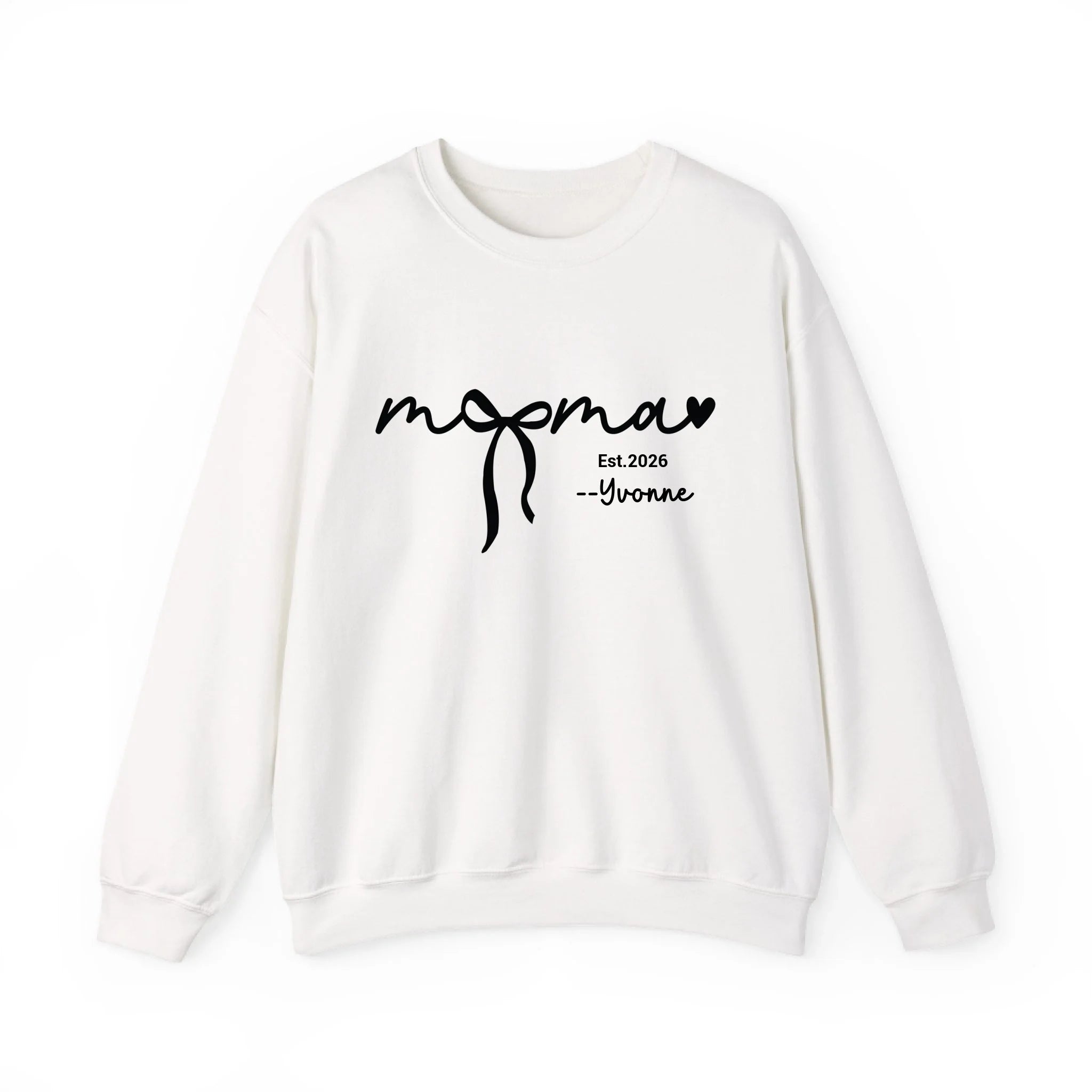 Custom Mama Sweatshirt with Kids Names - Personalized Mother’s Day Gift - 100% Cotton Crewneck S-5XL White