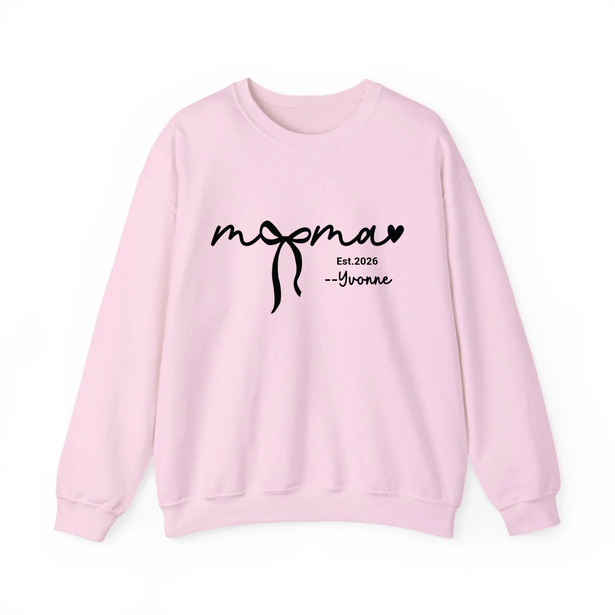Custom Mama Sweatshirt with Kids Names - Personalized Mother’s Day Gift - 100% Cotton Crewneck S-5XL Light Pink