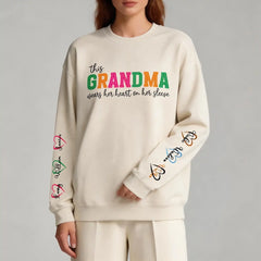 Personalized Mama & Grandma Sweatshirt with Kids Names on Sleeve - Personalized Mother's Day Gift - 100% Cotton S-5XL (4)