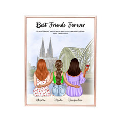 2 & 3 Sisters Poster - Best Friends Forever  Poster Print To BFF Birthday Gifts Personalized Poster
