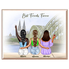 3 & 4 & 5 Sisters Poster - Best Friends Forever Poster  Print With Name, Besties Personalized Poster GIfts