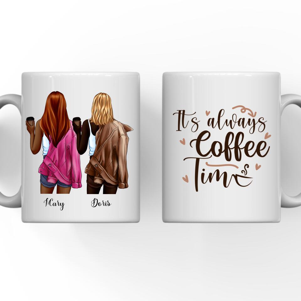 Cute Personalized Food Themed Best Friends BFF Coffee Mug Set