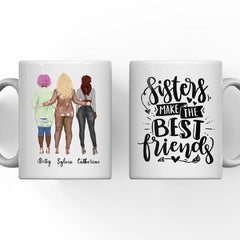 2 & 3 Best Friends Mug - Sisters Make the Best Friends Custom Design Mugs