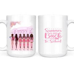 Back To School Girls Mug - Up To 6 Girls Personalized Best Friend Coffee Mugs