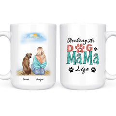 Dog Mama Mug  - Up To 4 Dogs Rocking The Dog Mama Life Customized Dog Mugs