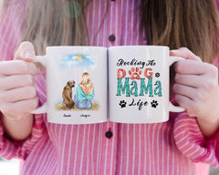 Dog Mama Mug  - Up To 4 Dogs Rocking The Dog Mama Life Customized Dog Mugs