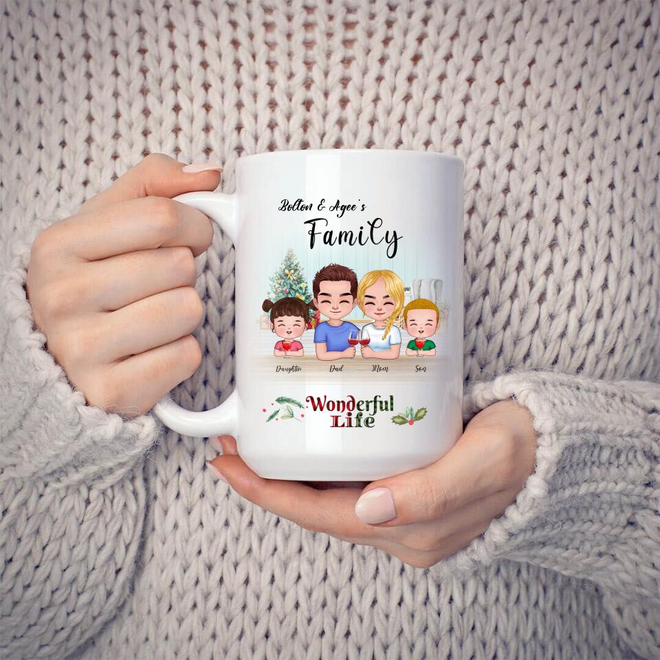 Happy Family Mugs - Personalized Family Mug Personalized Gift For Parents and Children