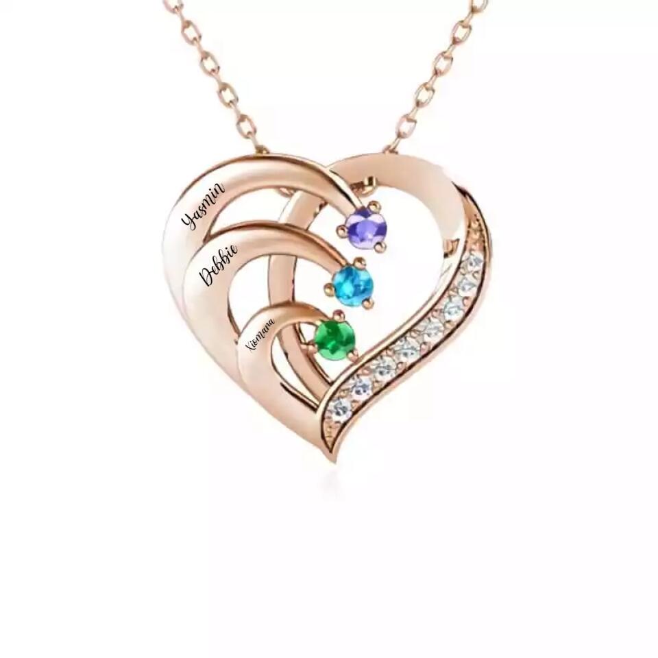 Personalized Name Necklace - Up to 4 Names Crystal Diamond Personalized Necklace with Names Valentine's Day Gift