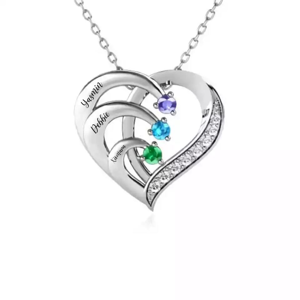 Personalized Name Necklace - Up to 4 Names Crystal Diamond Personalized Necklace with Names Valentine's Day Gift