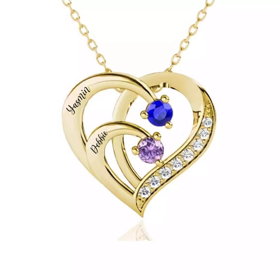 Personalized Name Necklace - Up to 4 Names Crystal Diamond Personalized Necklace with Names Valentine's Day Gift