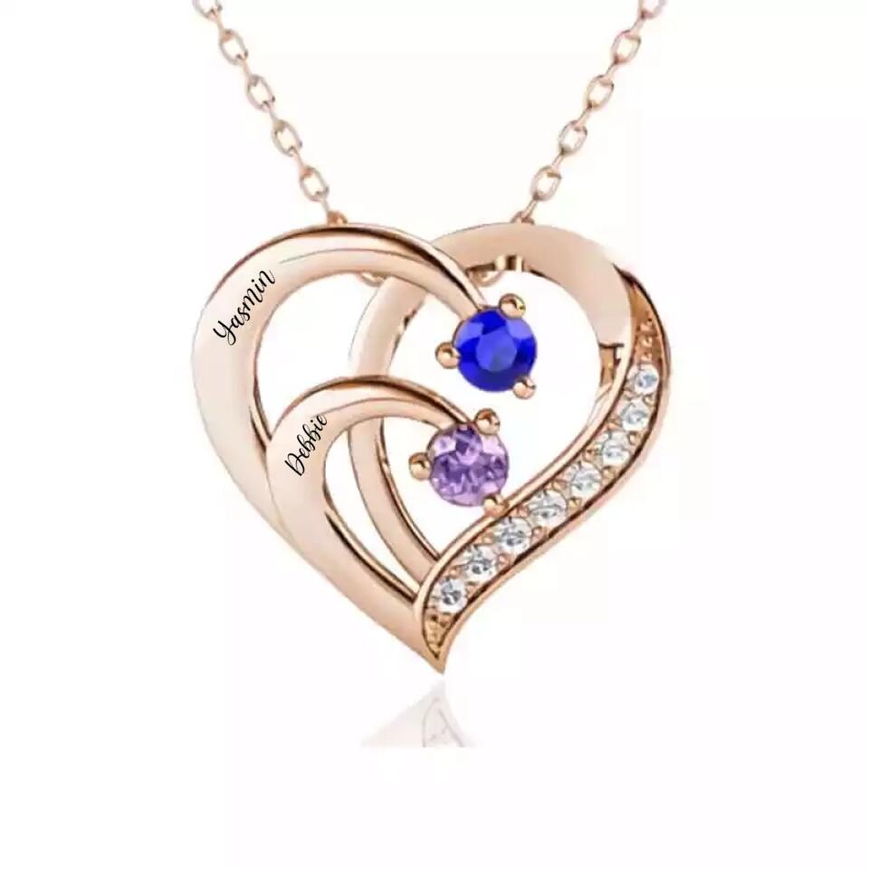 Personalized Name Necklace - Up to 4 Names Crystal Diamond Personalized Necklace with Names Valentine's Day Gift