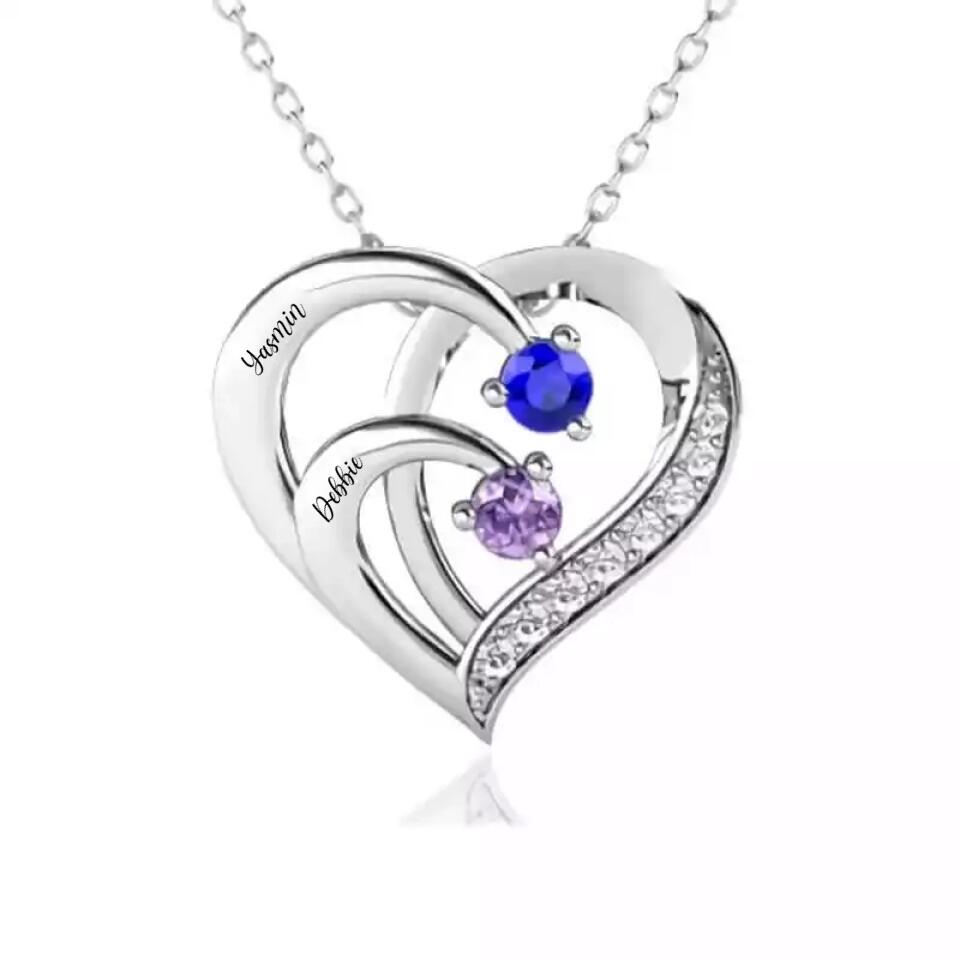 Personalized Name Necklace - Up to 4 Names Crystal Diamond Personalized Necklace with Names Valentine's Day Gift
