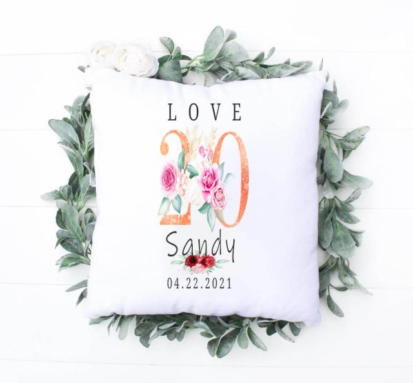 Floral Number Throw Pillow - Image 3