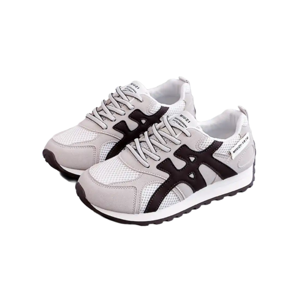 Minimalist Faux Leather Sneakers Comfy Walking Shoes - Image 3