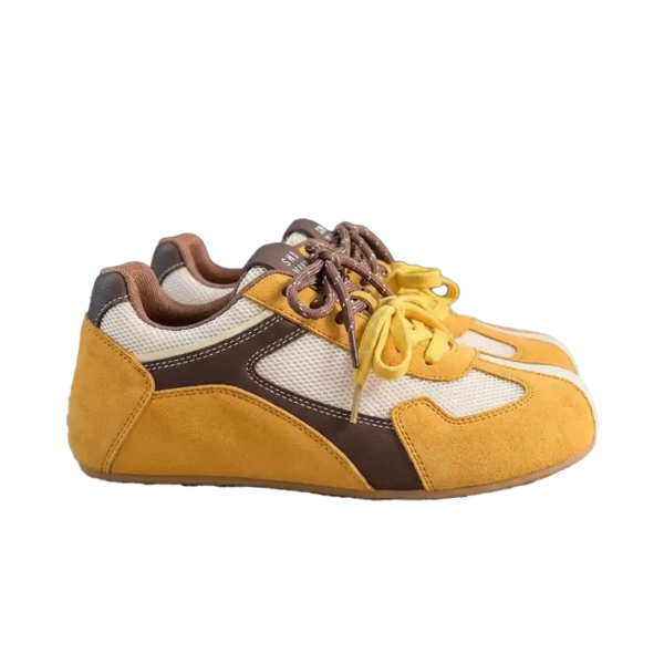 Breathable Lace-Up Walking Shoes Flat Platform Sneakers - Image 3