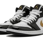 Air Jordan 1 Mid SE "Black Gold Patent Leather"