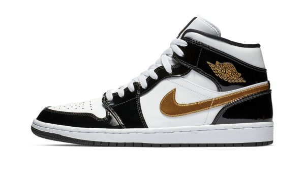Air Jordan 1 Mid SE "Black Gold Patent Leather" - Image 2
