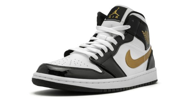 Air Jordan 1 Mid SE "Black Gold Patent Leather" - Image 3
