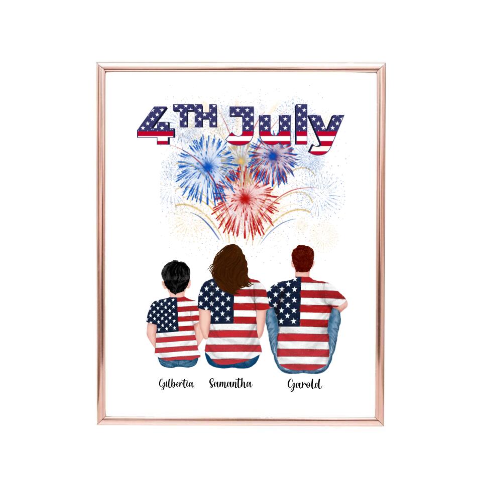 628bac0932fe4 4th of July Poster - Personalized Family Poster Independence Day Mom & Dad & Kids Gifts - Image 1