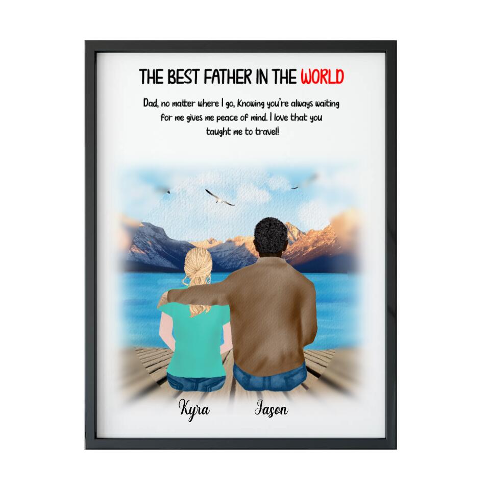 6292911f8280d Daughter & Father Poster - The best father in the World Personalized Fathers Day Poster Gifts - Image 1