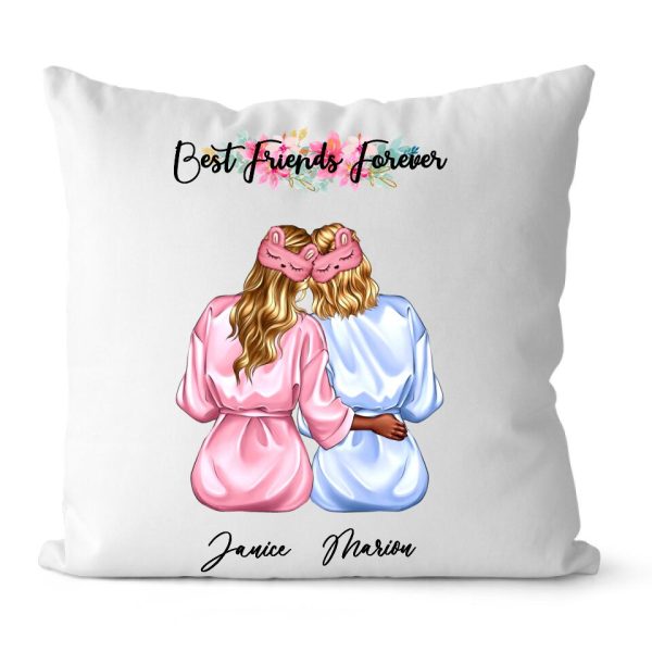 Personalized BFF Pillow - 2 Sisters Best Friends Forever Custom Pillow With Name - Image 3