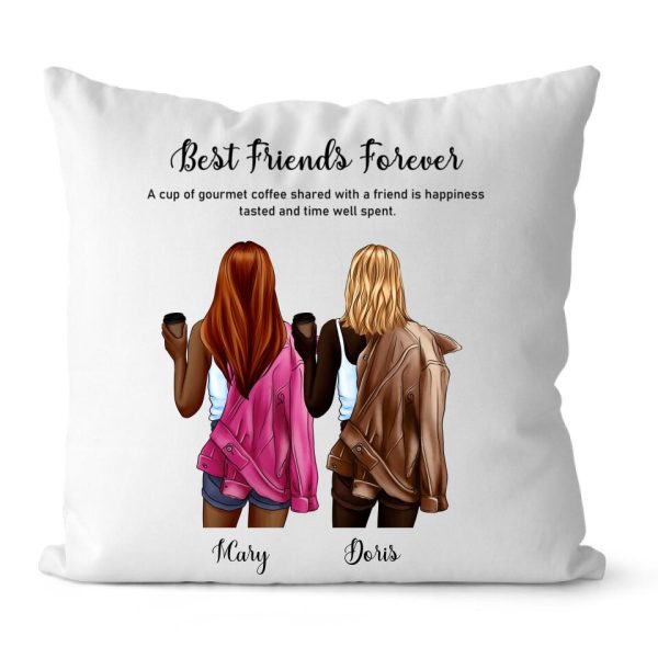 Coffee Girl Pillow - Best Friends Forever Personalized BFF Pillow - Image 3