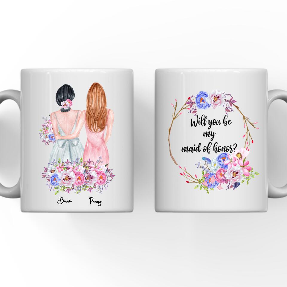 62bd702e8a52e Bridesmaid Mug - Will You Be My Maid of Honor Best Friend Bridesmaid Gift Personalized mug - Image 1