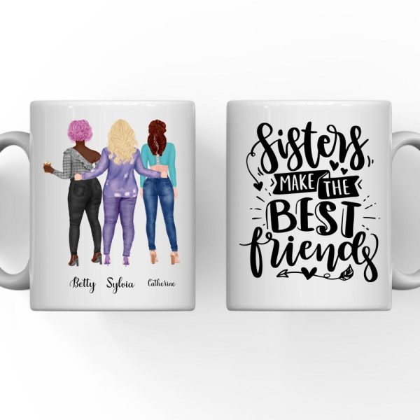 2 & 3 Best Friends Mug - Sisters Make the Best Friends Custom Design Mugs - Image 2