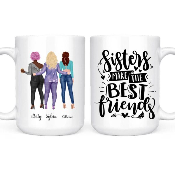 2 & 3 Best Friends Mug - Sisters Make the Best Friends Custom Design Mugs - Image 3
