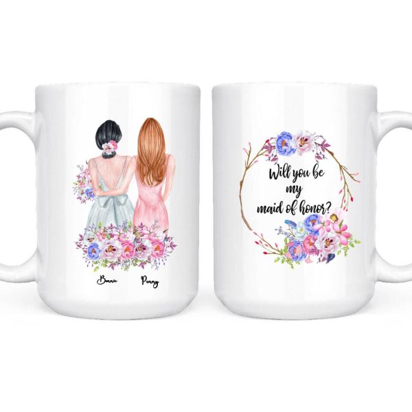 Bridesmaid Mug - Will You Be My Maid of Honor Best Friend Bridesmaid Gift Personalized mug - Image 2
