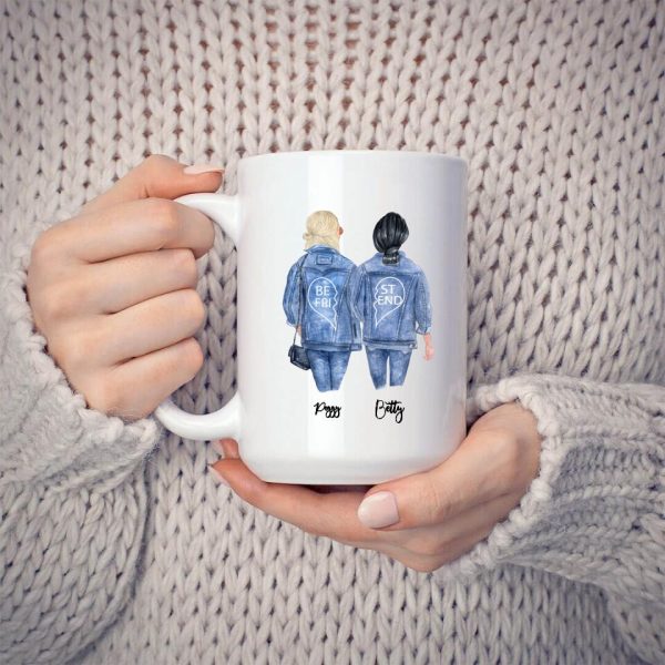 Cowboy Girls Mug - Best Friends Girls in Jeans Personalised Bestie Mug - Image 3