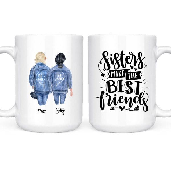 Cowboy Girls Mug - Best Friends Girls in Jeans Personalised Bestie Mug - Image 2