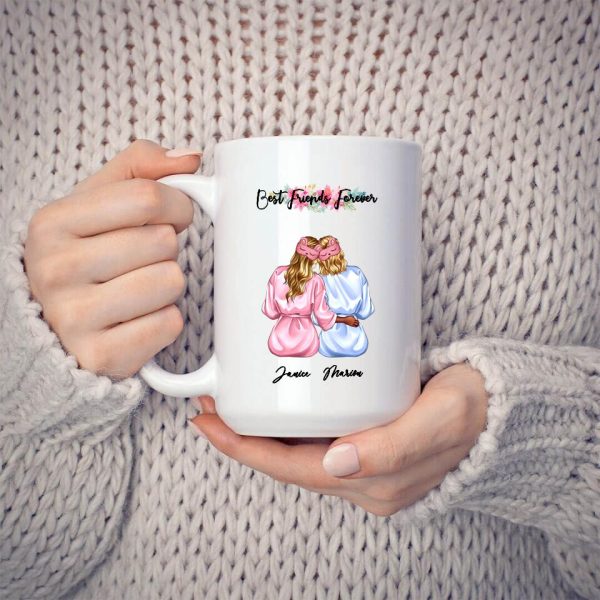 2 Sisters Mug - Personalized Mugs for Best Friends Besties Forever Personalised Mug - Image 3